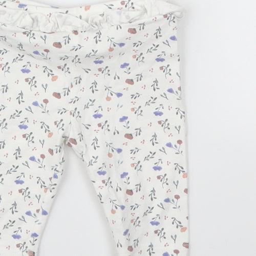 Matalan Girls Grey Floral  Capri Trousers Size 0-3 Months
