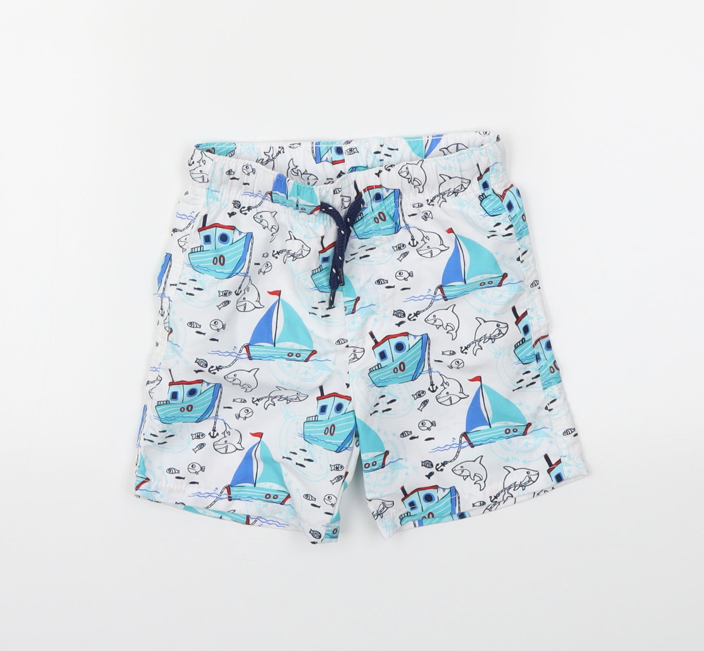 SO CUTE Boys White Animal Print  Capri Trousers Size 18-24 Months