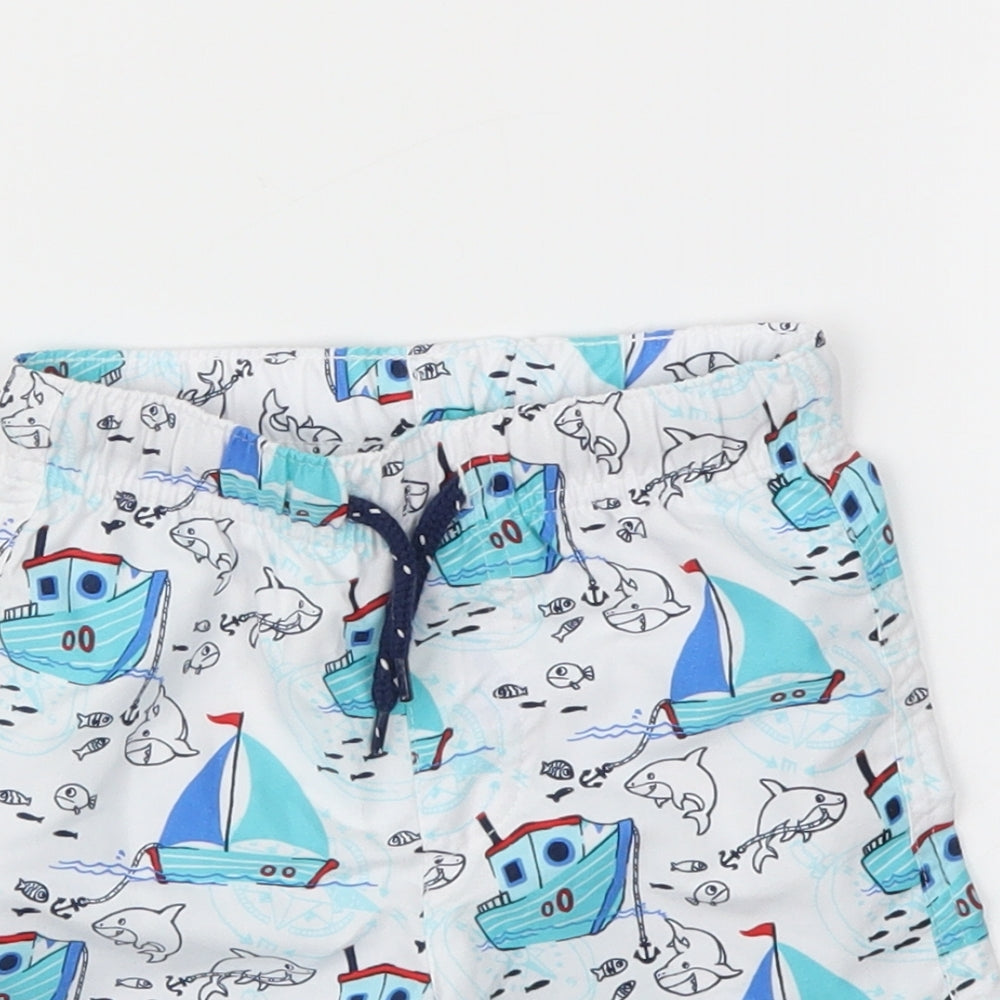 SO CUTE Boys White Animal Print  Capri Trousers Size 18-24 Months