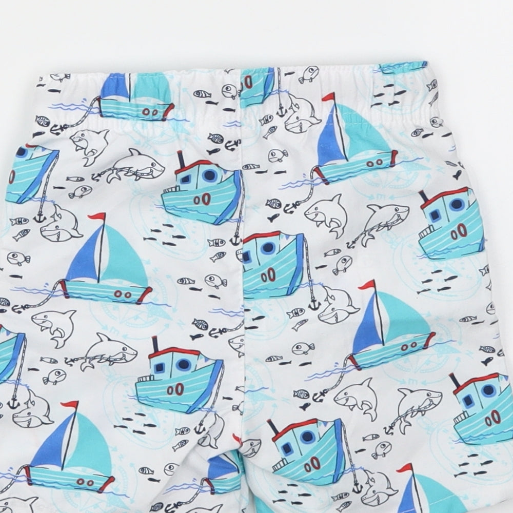 SO CUTE Boys White Animal Print  Capri Trousers Size 18-24 Months