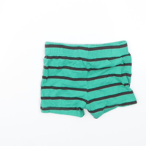 F&F Boys Green Striped  Capri Trousers Size 6-9 Months