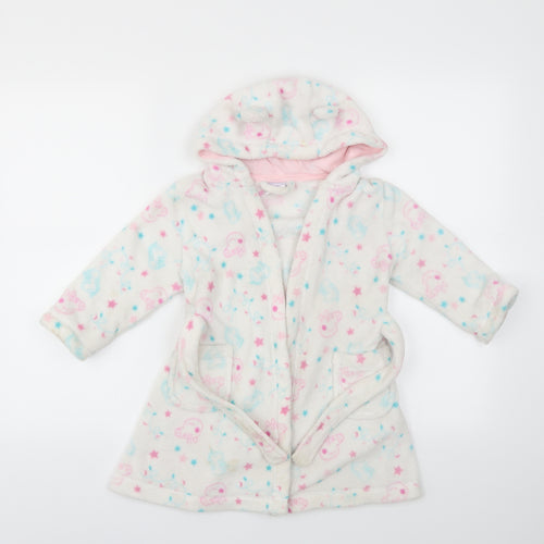 George Girls White Animal Print  Top Gown Size 2-3 Years