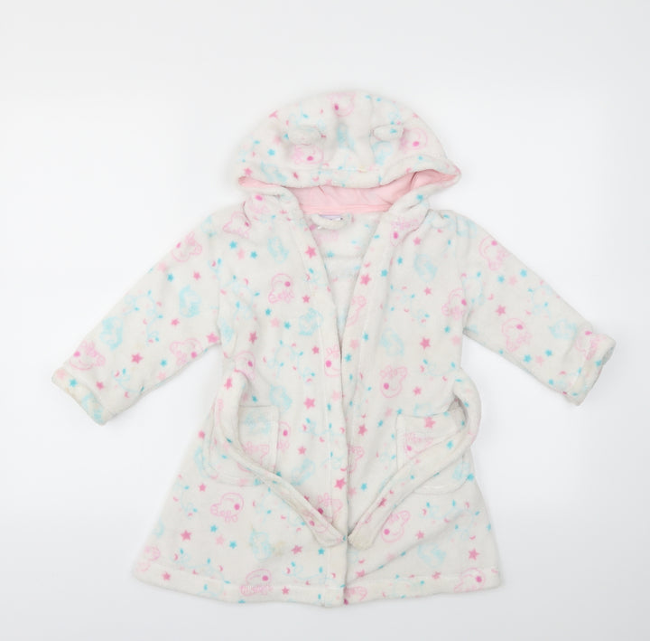 George Girls White Animal Print  Top Gown Size 2-3 Years