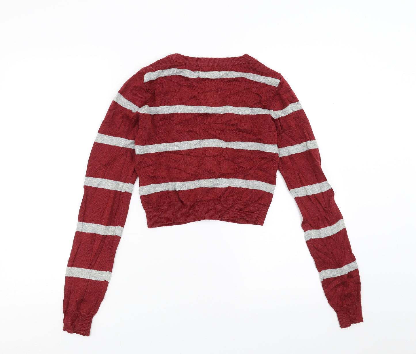 AJC Womens Red Striped  Cardigan Jumper Size 6  - cropped
