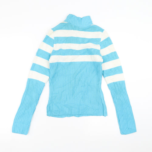 Funky Diva Womens Blue Striped  Pullover Jumper Size S