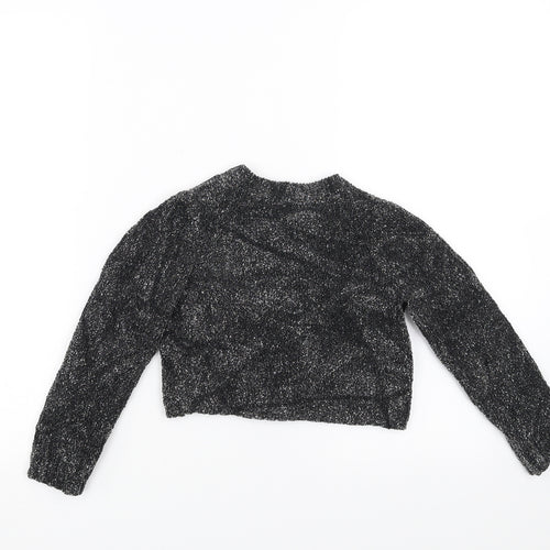 George Girls Black   Shrug Jumper Size 6-7 Years  - glittery