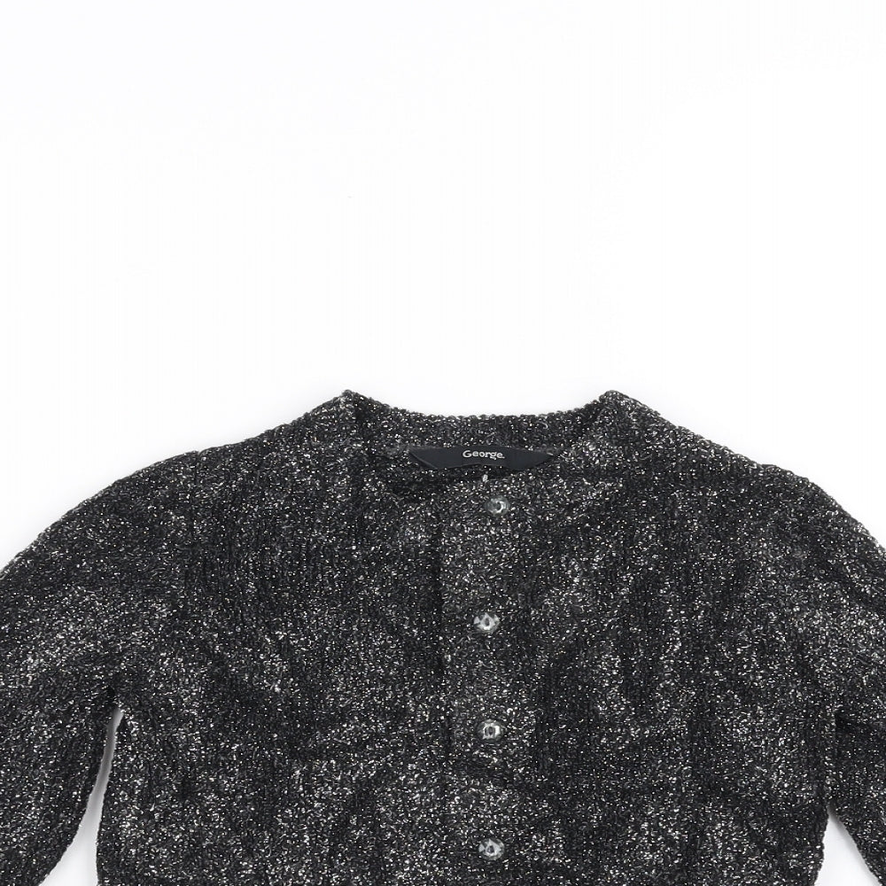 George Girls Black   Shrug Jumper Size 6-7 Years  - glittery