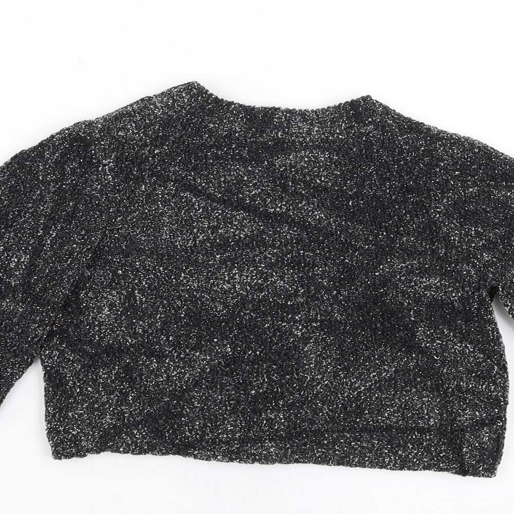 George Girls Black   Shrug Jumper Size 6-7 Years  - glittery