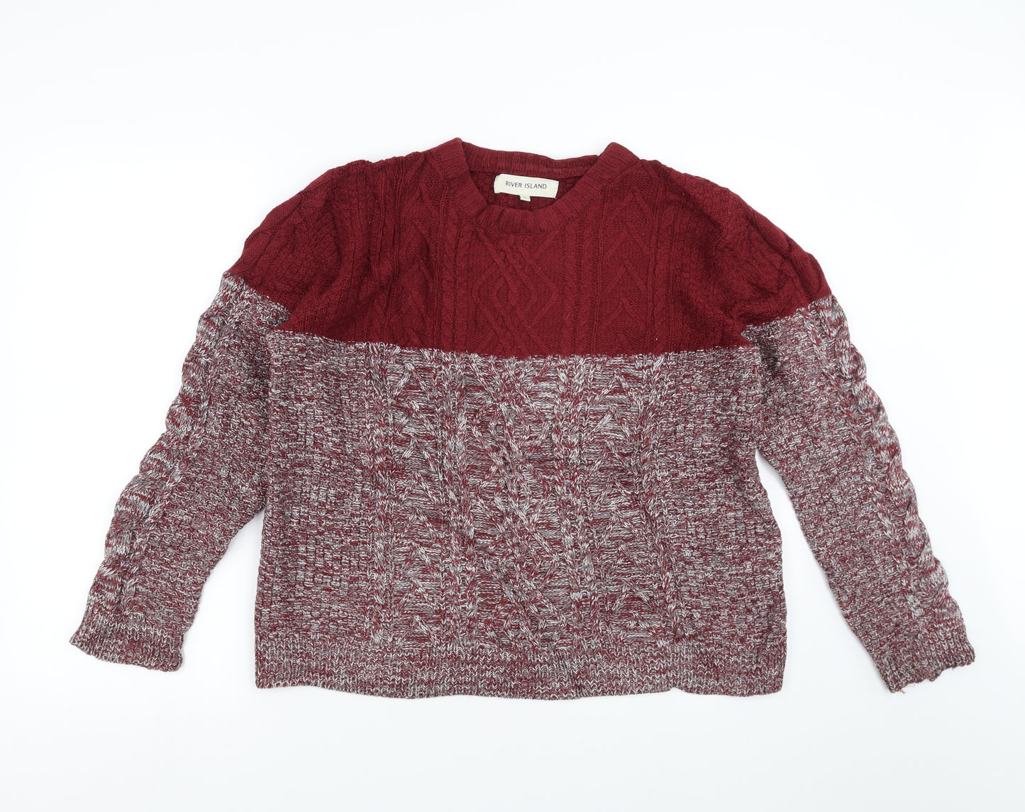River Island Mens Red   Pullover Jumper Size M