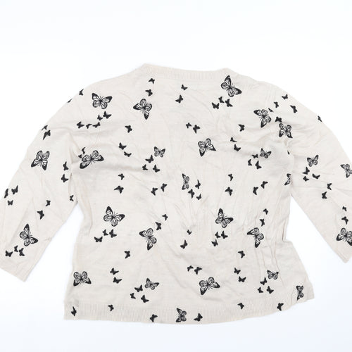 Papaya Womens Beige   Pullover Jumper Size 18  - butterflies