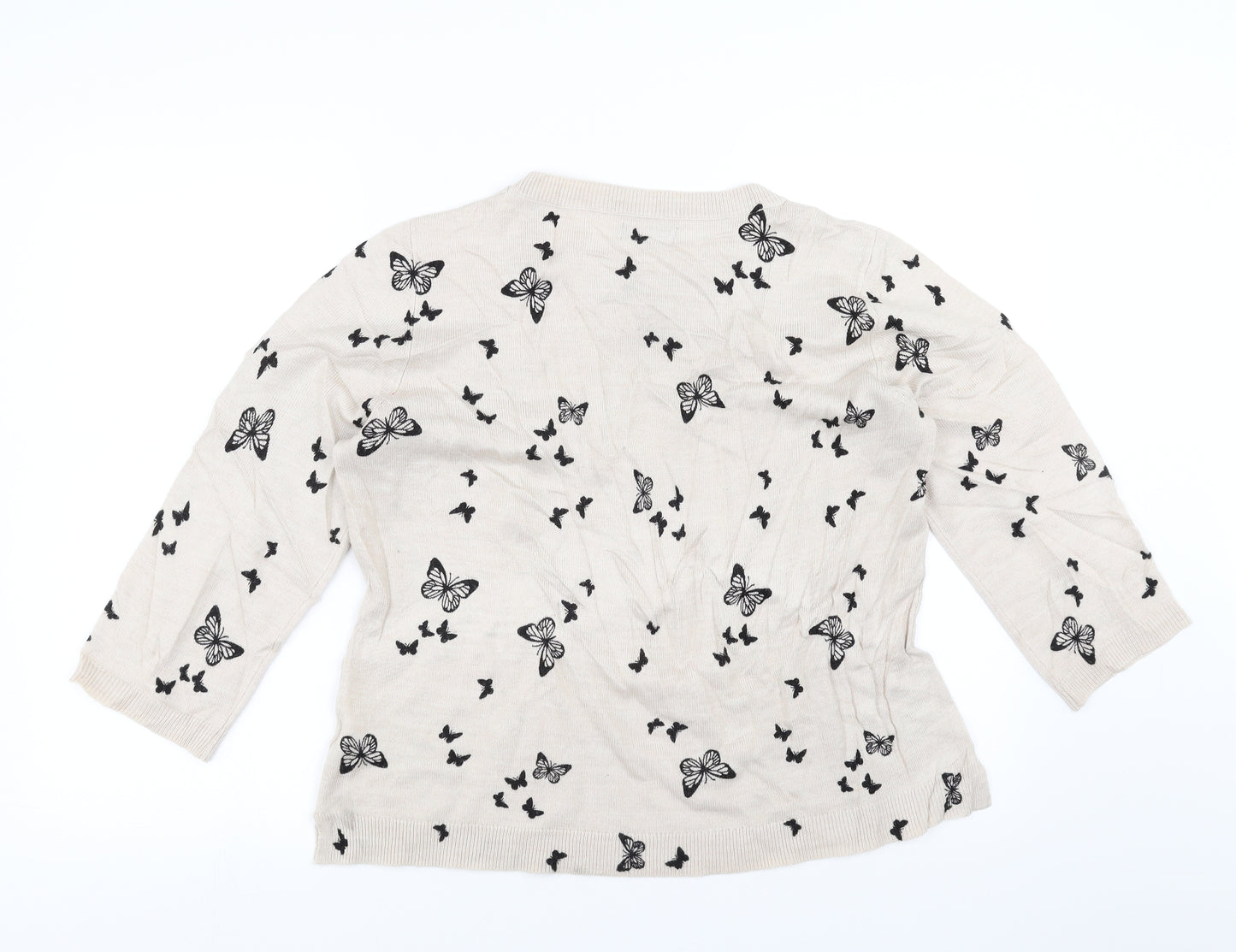 Papaya Womens Beige   Pullover Jumper Size 18  - butterflies