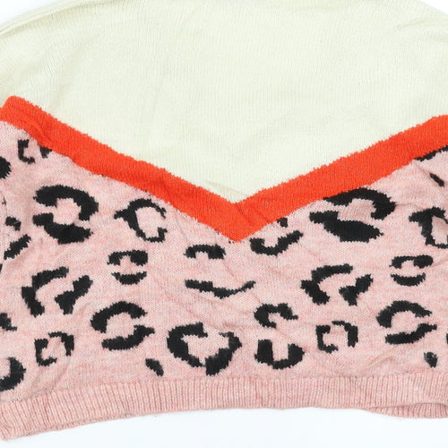 Primark Womens Pink Geometric  Pullover Jumper Size 2XS