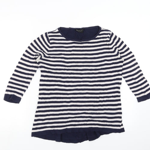 Mango Womens Blue Striped  Pullover Jumper Size S