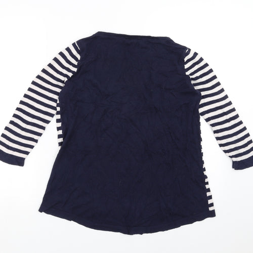 Mango Womens Blue Striped  Pullover Jumper Size S