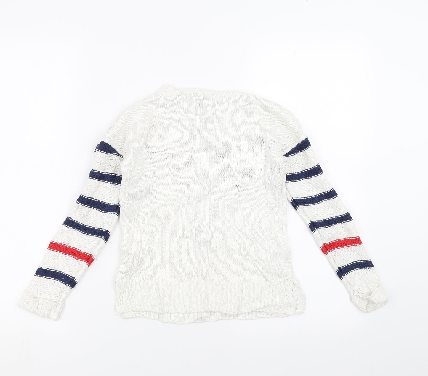 Sainsburys Girls White   Pullover Jumper Size 7 Years  - love