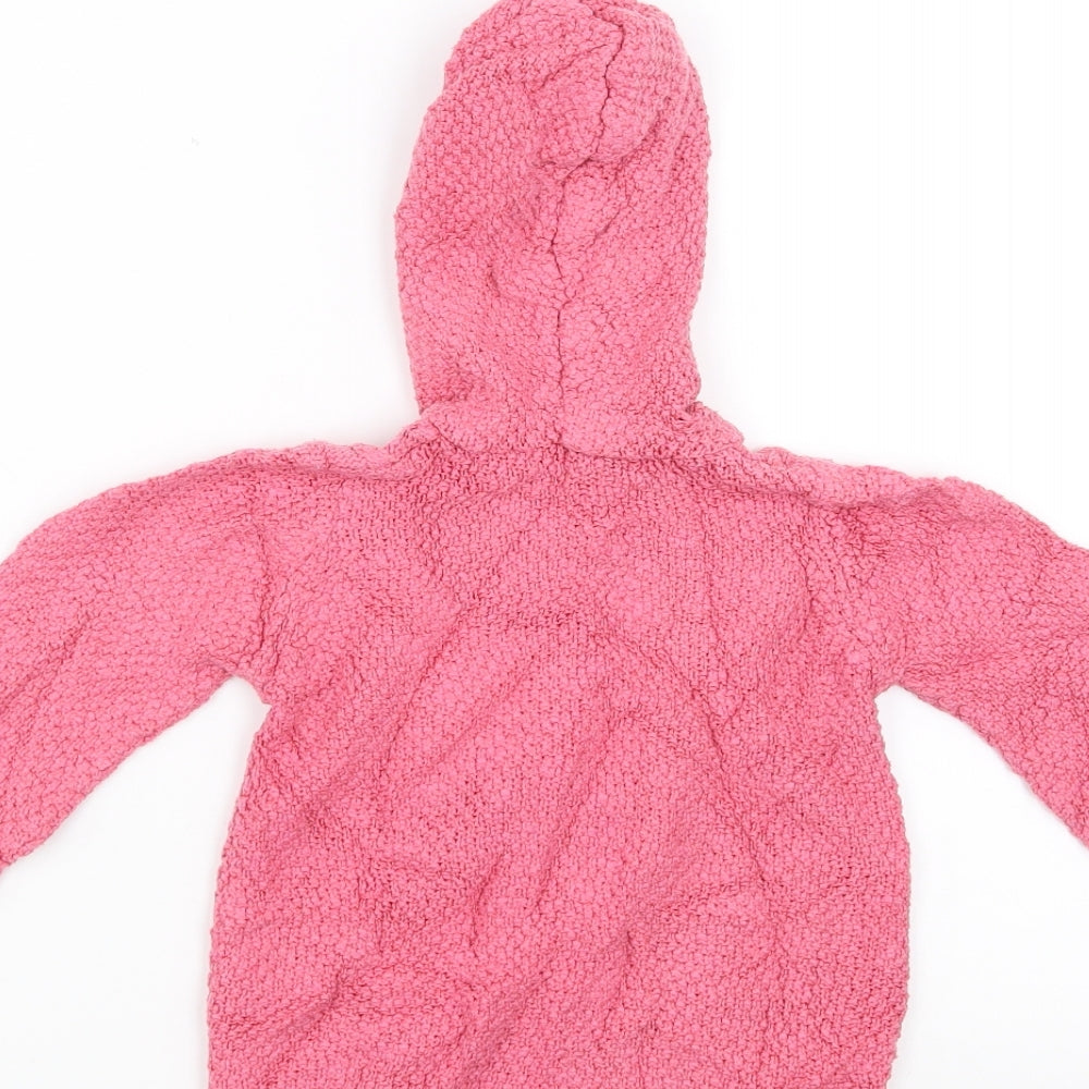 George Girls Pink   Cardigan Jumper Size 12-18 Months  - Floral embroidery