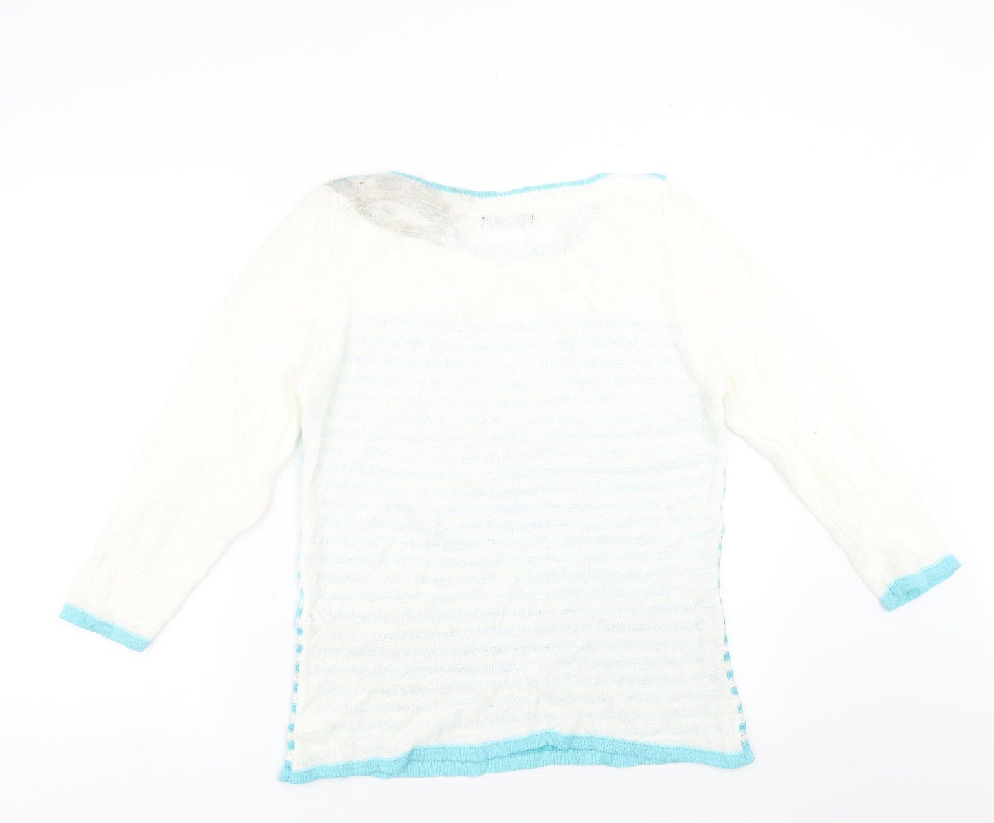 BM collection Womens Blue Striped  Pullover Jumper Size S
