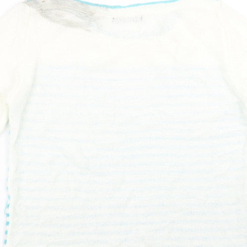 BM collection Womens Blue Striped  Pullover Jumper Size S