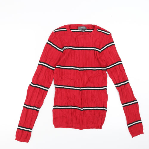 Primark Womens Red Striped  Pullover Jumper Size S