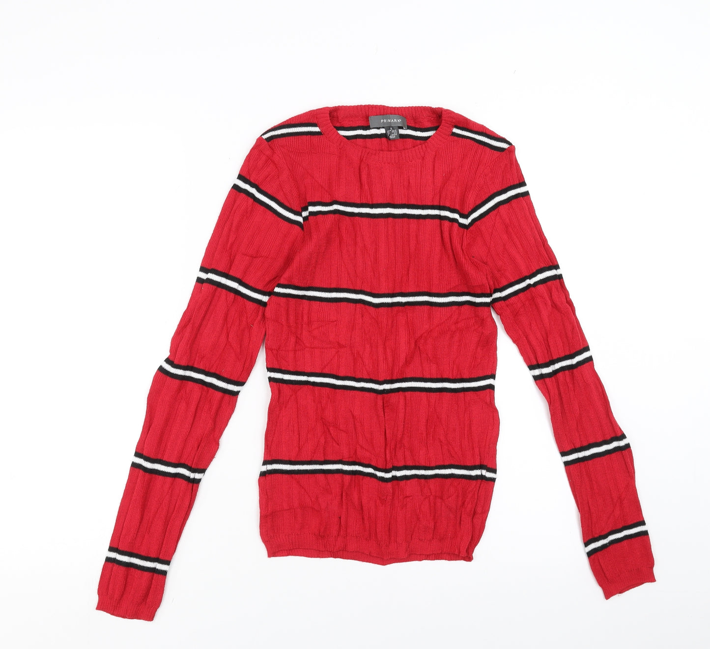 Primark Womens Red Striped  Pullover Jumper Size S