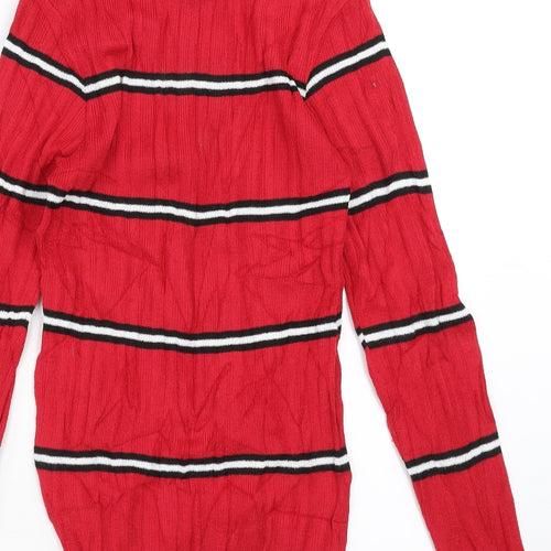 Primark Womens Red Striped  Pullover Jumper Size S