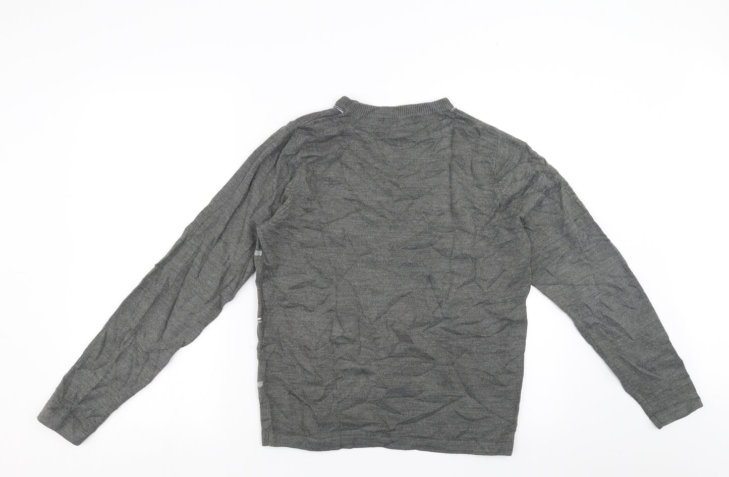 UrbanSpirit Mens Grey Check  Pullover Jumper Size XS