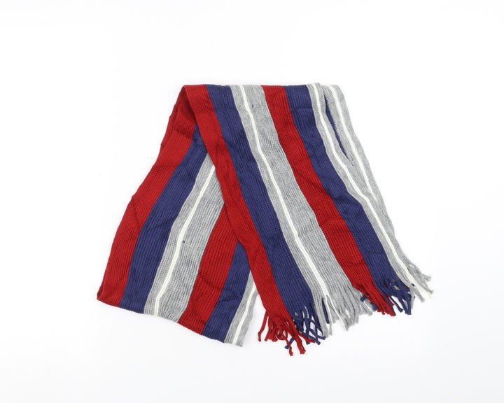 Avenue Mens Blue Striped Scarf One Size