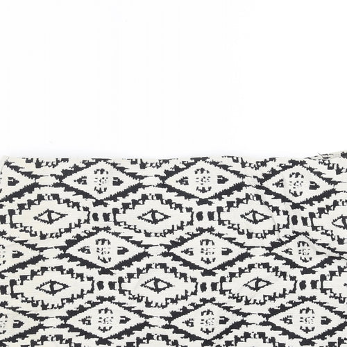 Topshop Womens Black Geometric  A-Line Skirt Size 10