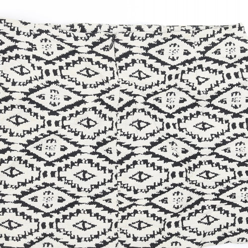 Topshop Womens Black Geometric  A-Line Skirt Size 10