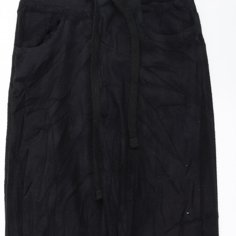 Marks and Spencer Womens Black  Flannel Jogger Trousers Size 8 L30 in