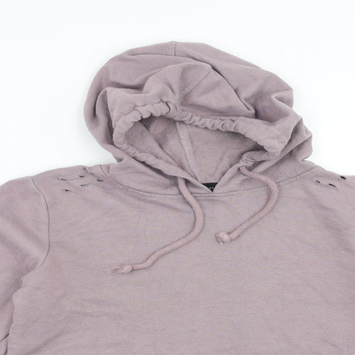Primark Womens Purple   Pullover Hoodie Size 6  - cropped distressed