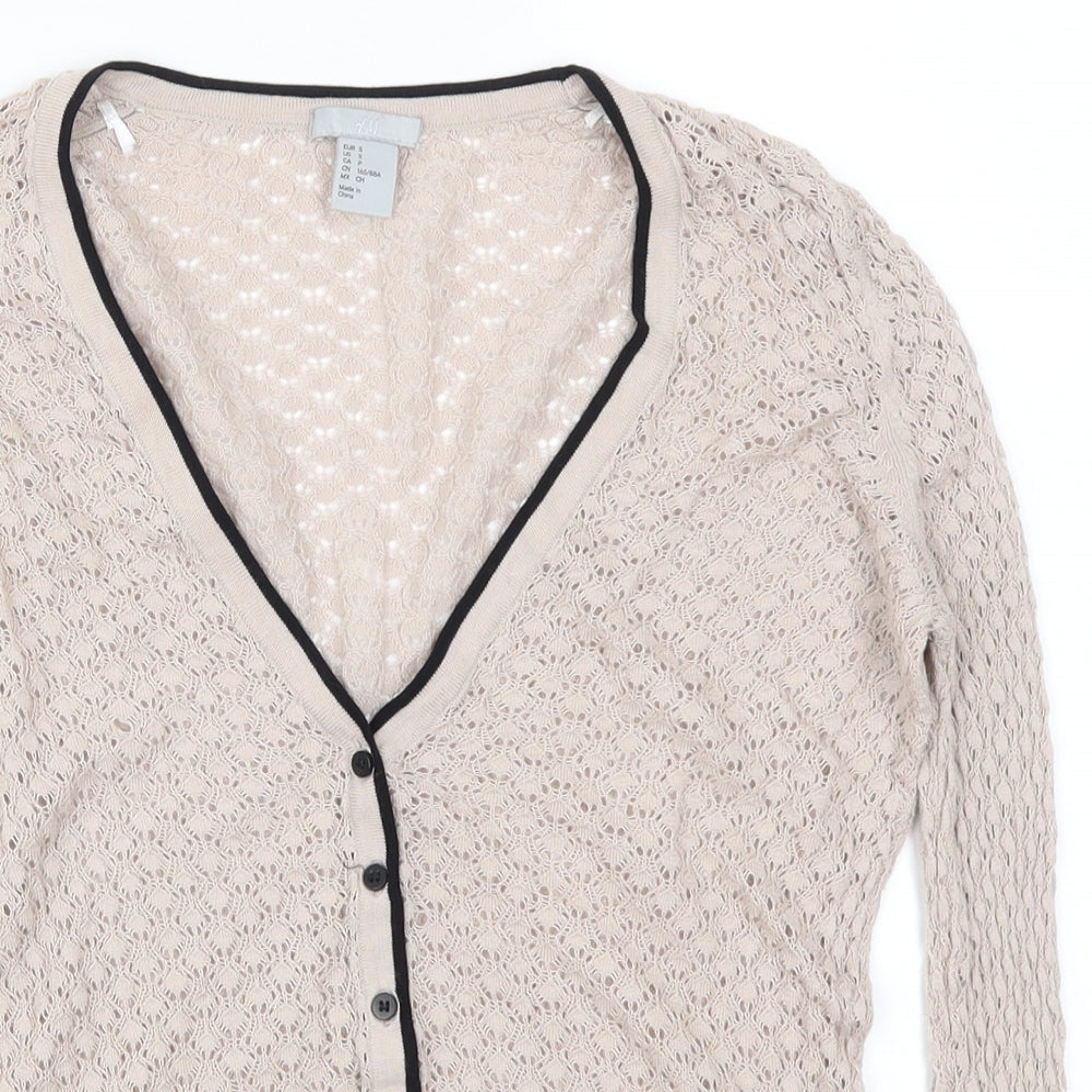 H&M Womens Pink  Knit Cardigan Jumper Size S