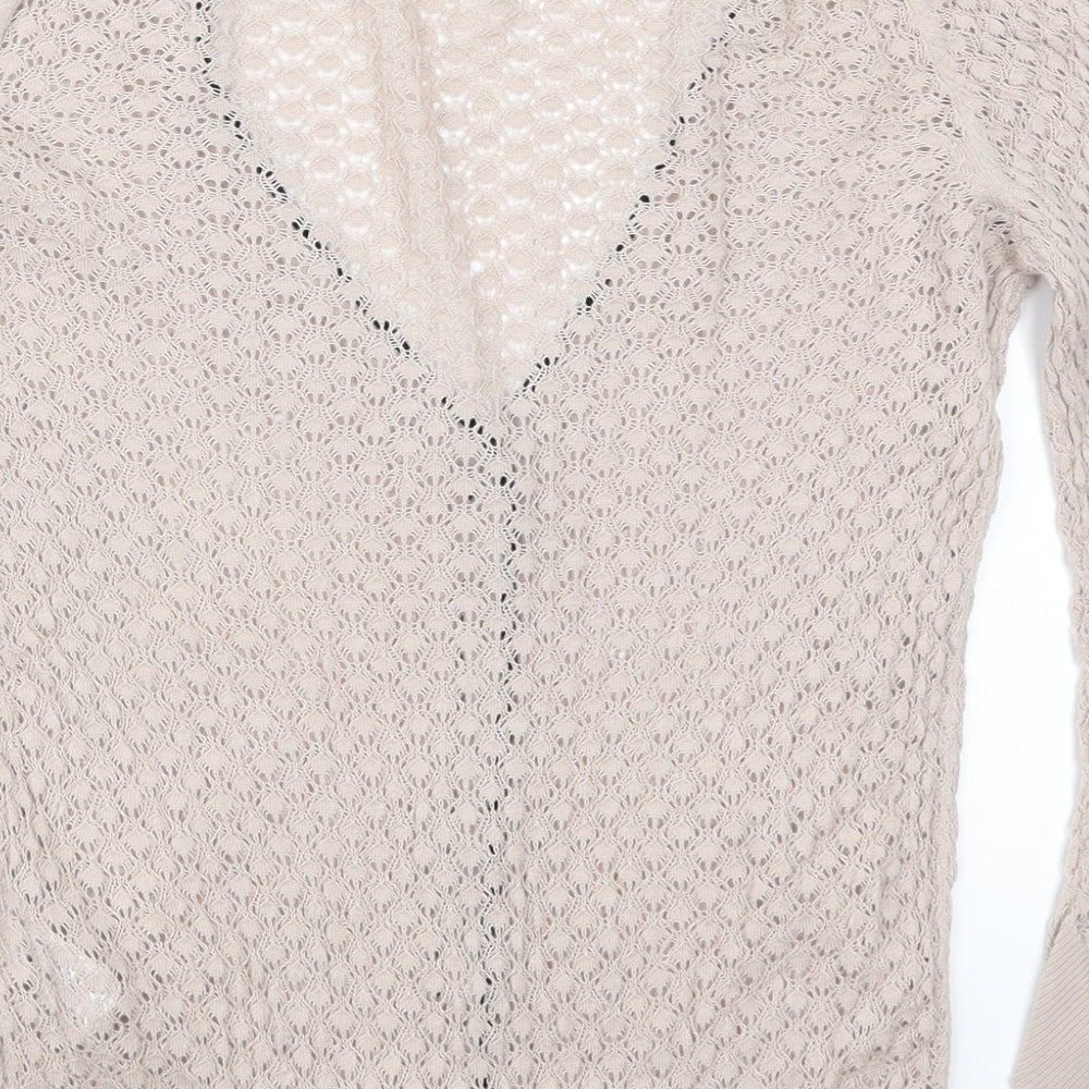H&M Womens Pink  Knit Cardigan Jumper Size S