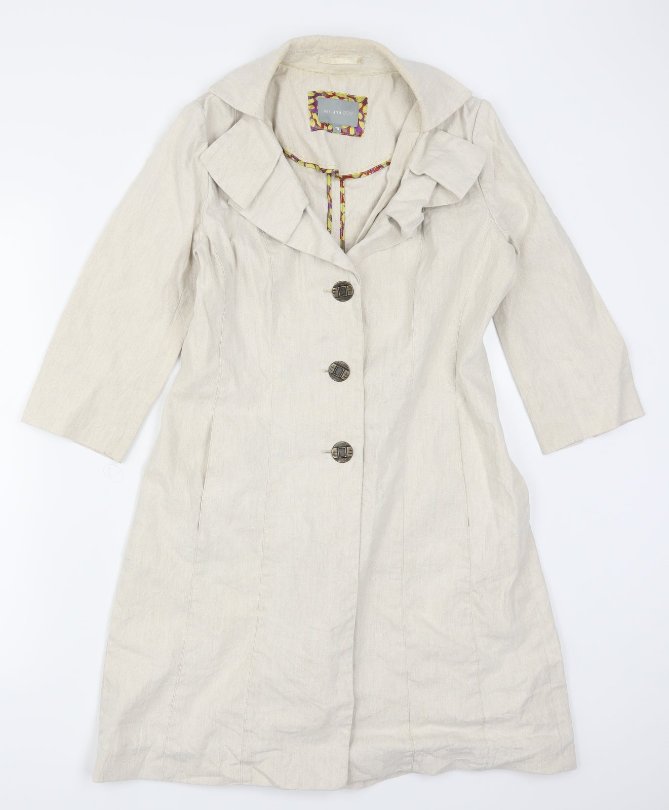 Per Una Womens Beige   Trench Coat Coat Size 10