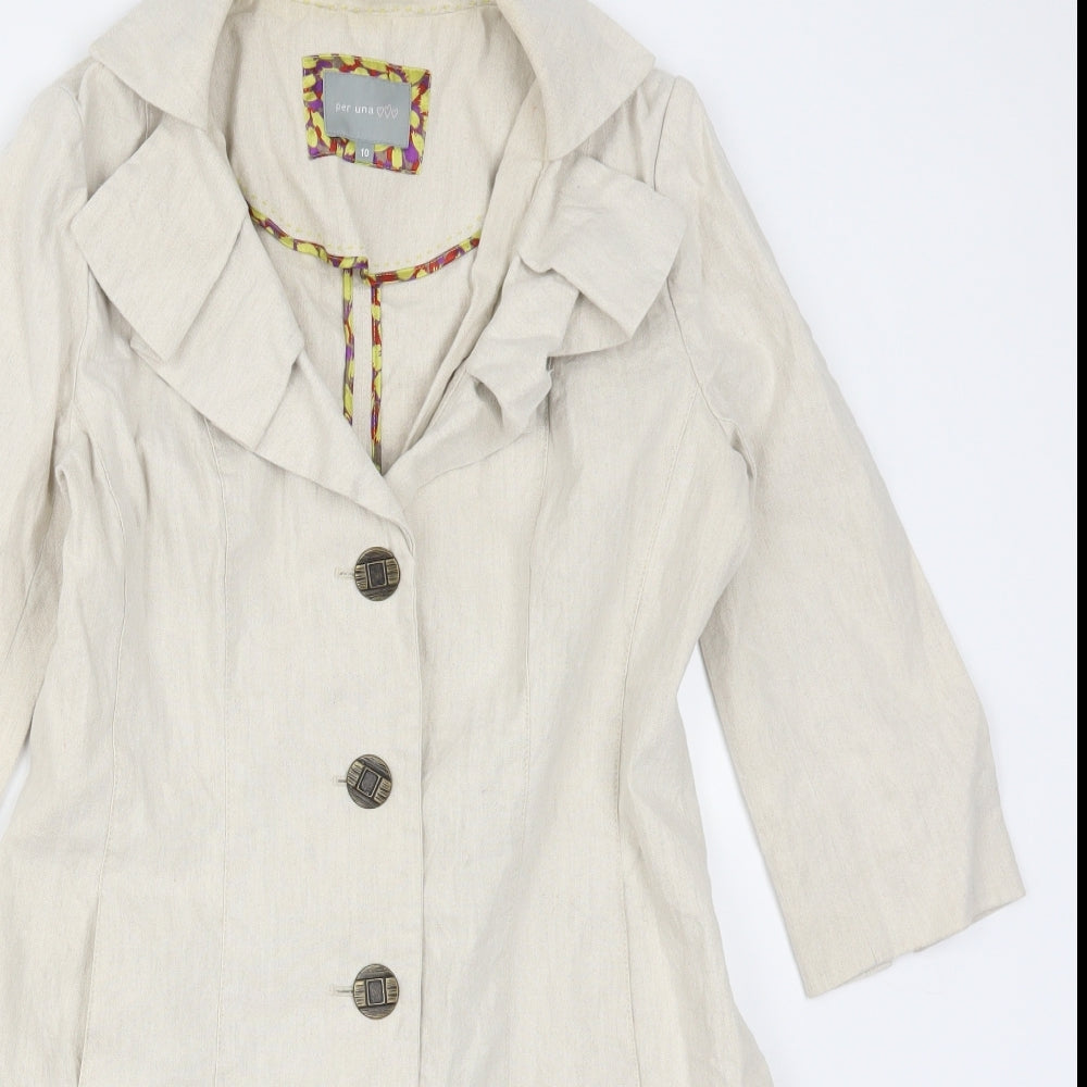 Per Una Womens Beige   Trench Coat Coat Size 10