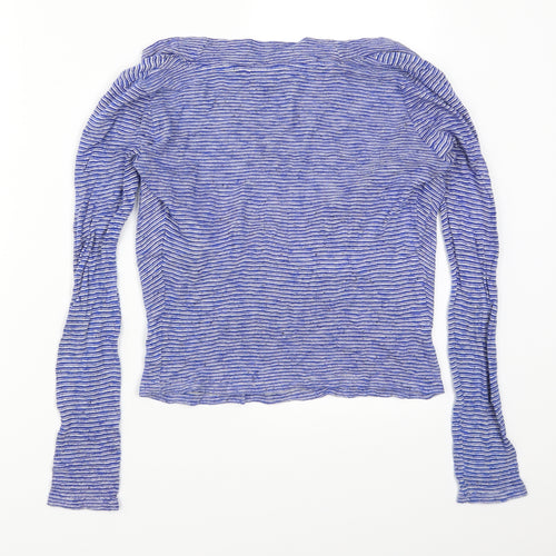 Only Womens Blue Striped  Basic T-Shirt Size S