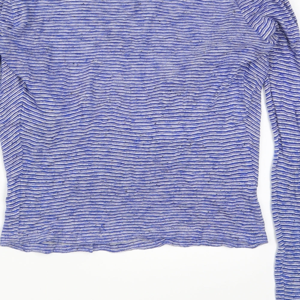 Only Womens Blue Striped  Basic T-Shirt Size S