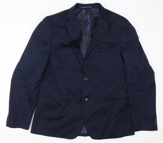 Front view of C&A men’s blue jacket suit jacket, size 42