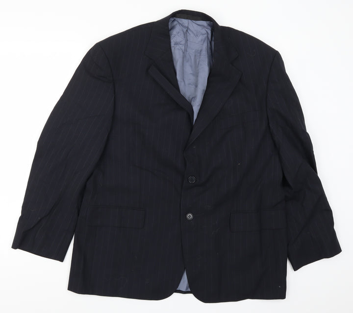 Marks and Spencer Mens Blue Striped Jacket Suit Jacket Size 42