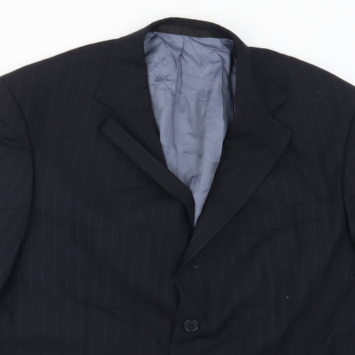 Marks and Spencer Mens Blue Striped  Jacket Suit Jacket Size 42
