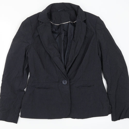F&F Womens Blue Striped  Jacket Suit Jacket Size 14