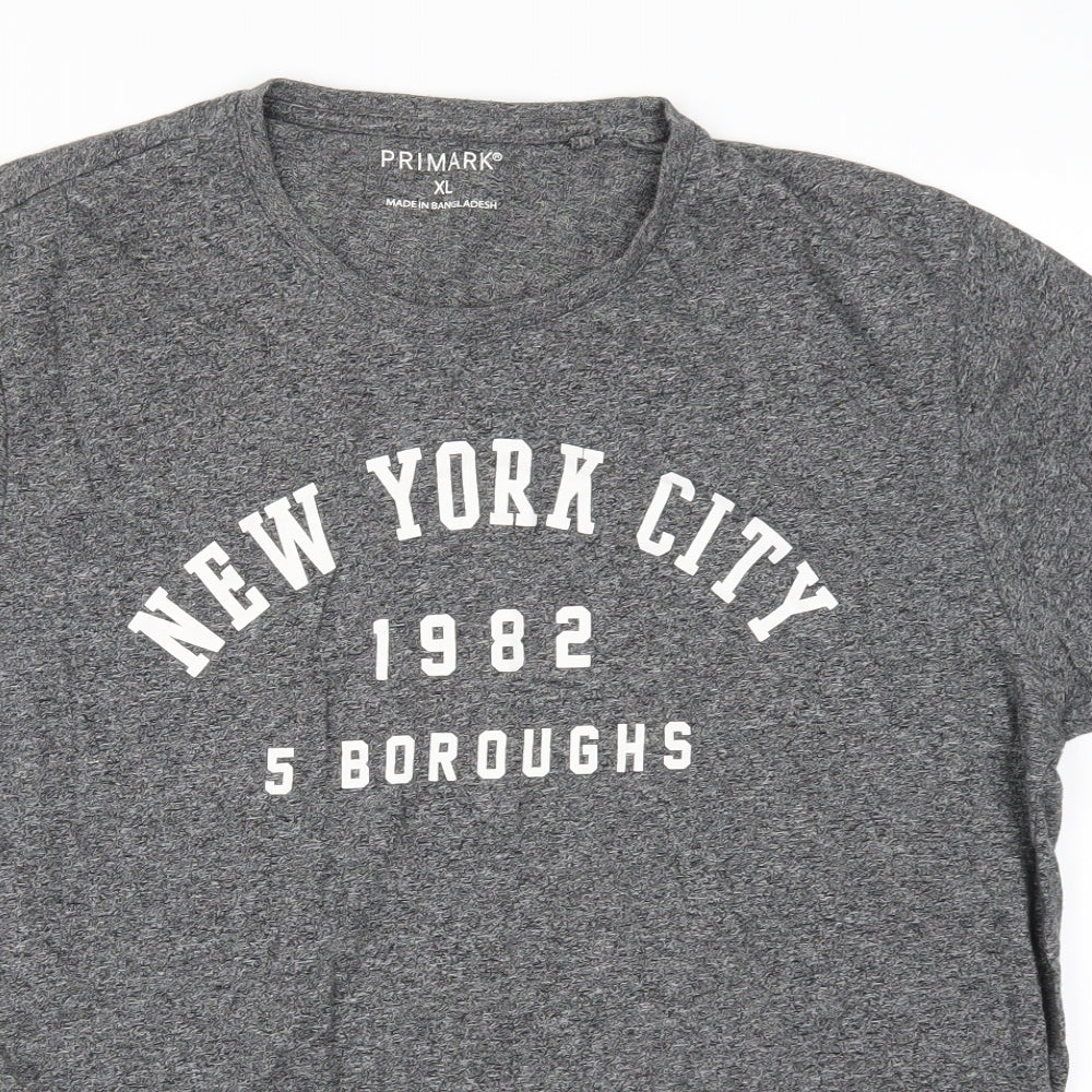 Primark Mens Grey    T-Shirt Size XL  - New York City