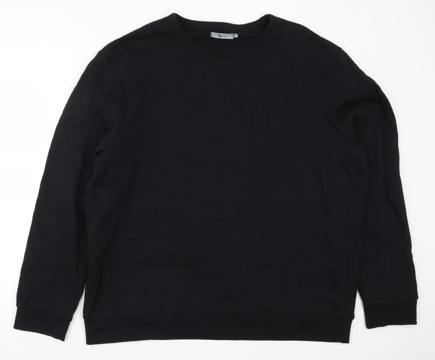 TU Mens Black   Pullover Sweatshirt Size 2XL