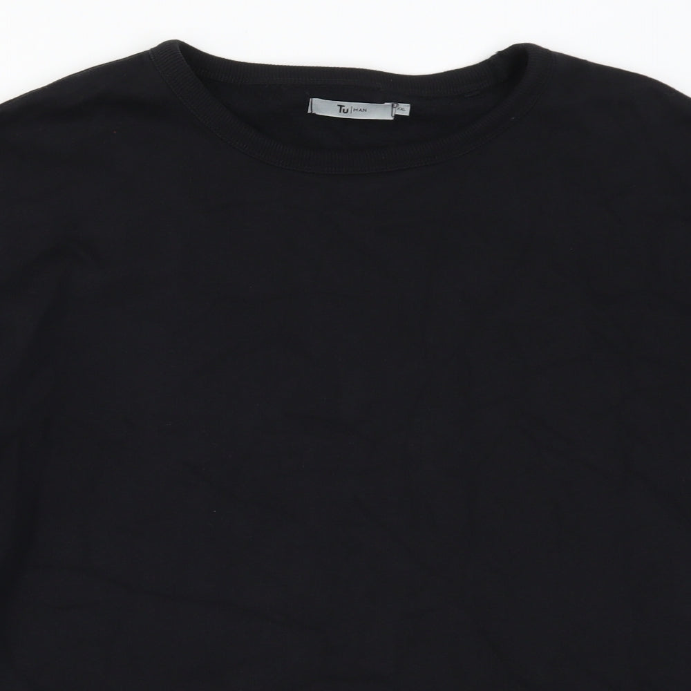 TU Mens Black   Pullover Sweatshirt Size 2XL