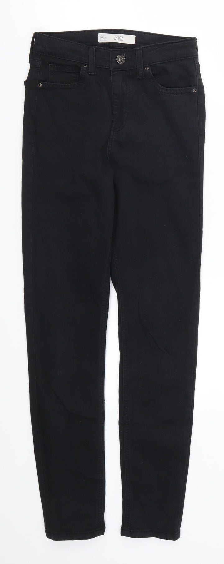 Topshop Womens Black Denim Skinny Jeans Size 25 in L27 in