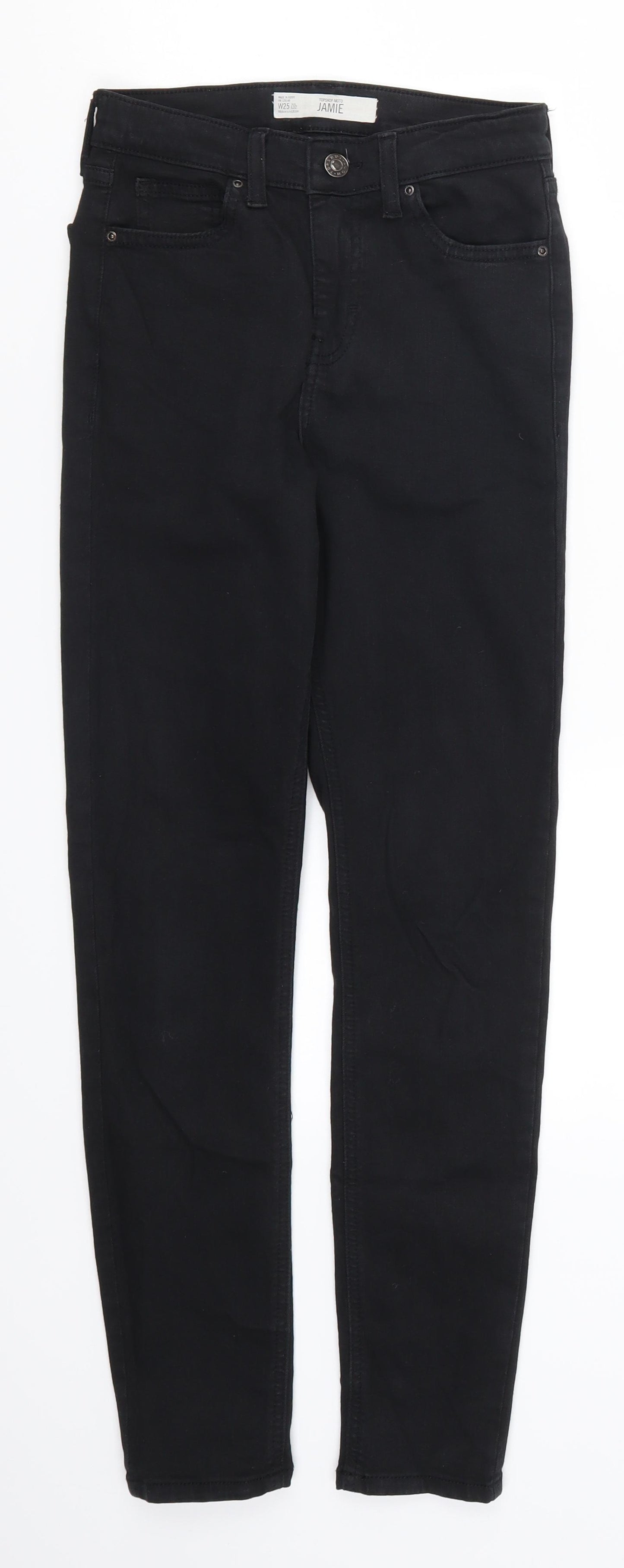Topshop Womens Black  Denim Skinny Jeans Size 25 in L27 in