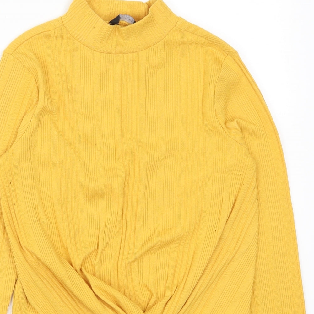 Matalan Girls Yellow   Basic T-Shirt Size 12 Years  - Twist Front