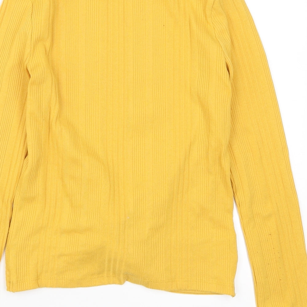 Matalan Girls Yellow   Basic T-Shirt Size 12 Years  - Twist Front