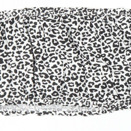 Primark Womens Black Animal Print  Cropped Blouse Size L