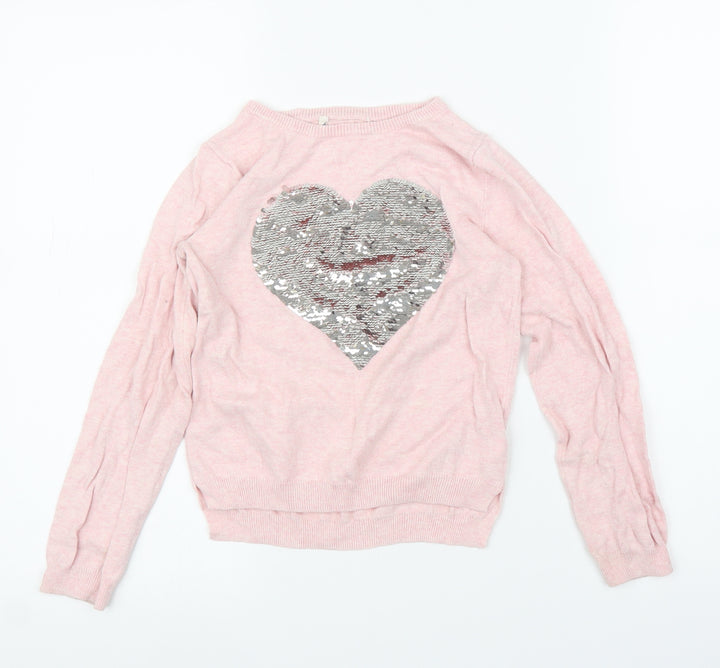 H&M Girls Pink Pullover Jumper Size 5 Years